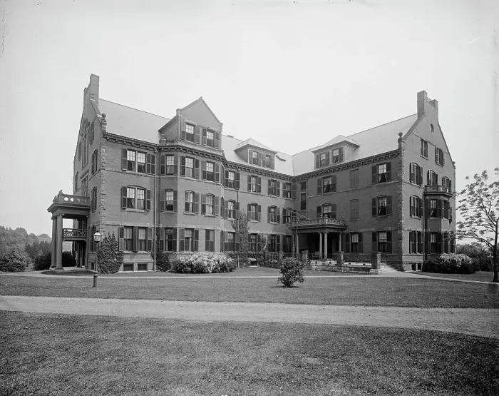 Framed Print : Elizabeth Mead Hall, Mount Holyoke College, South Hadley, Mass. between 1900 and 1910. Creator: William H. Jackson Framed Print : Elizabeth Mead Hall, Mount Holyoke College, South Hadley, Mass. between 1900 and 1910. Creator: William H. Jackson