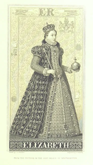 Framed Print : Elizabeth, from the picture in the new Palace of Westminster, 1878. Creators: Unknown, William Ridgway Framed Print : Elizabeth, from the picture in the new Palace of Westminster, 1878. Creators: Unknown, William Ridgway