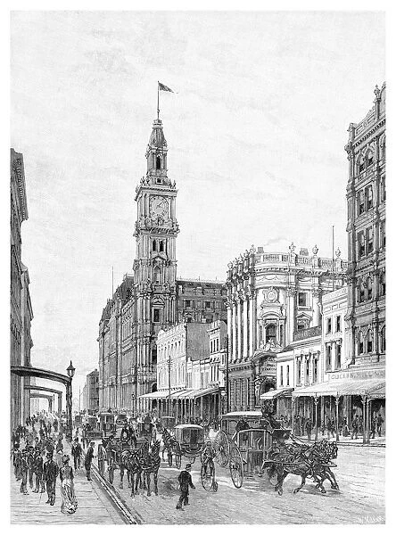 Elizabeth Street, Melbourne, Victoria, Australia, 1886. Artist: W Mollier