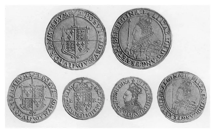 Framed Print : Elizabethan coins, (1896) Framed Print : Elizabethan coins, (1896)