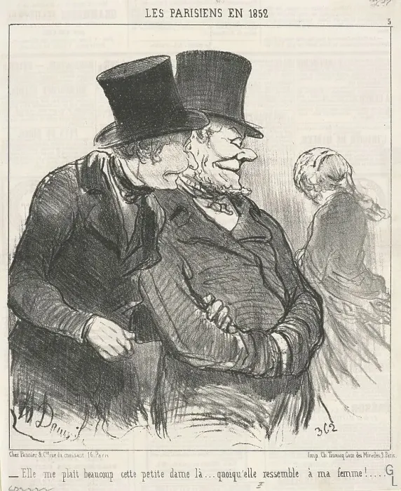 Framed Print : Ell me plait beaucoup... 19th century. Creator: Honore Daumier Framed Print : Ell me plait beaucoup... 19th century. Creator: Honore Daumier