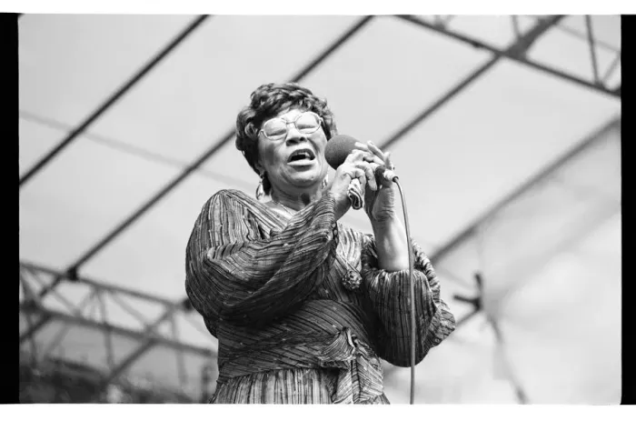 Framed Print : Ella Fitzgerald, Capital Jazz Festival, Knebworth, 1981. Artist: Brian O Connor Framed Print : Ella Fitzgerald, Capital Jazz Festival, Knebworth, 1981. Artist: Brian O Connor