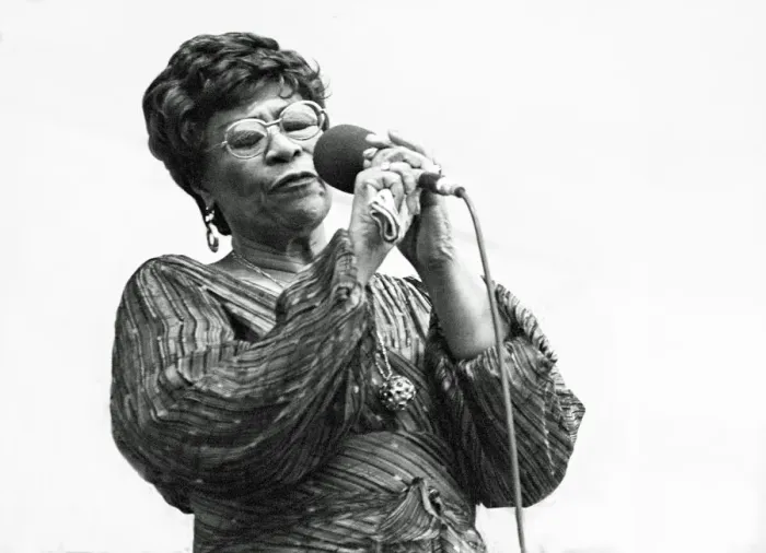 Framed Print : Ella Fitzgerald, Capital Jazz, Knebworth, 1981. Artist: Brian O Connor Framed Print : Ella Fitzgerald, Capital Jazz, Knebworth, 1981. Artist: Brian O Connor