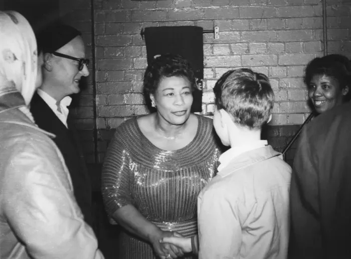 Framed Print : Ella Fitzgerald with Max Jones, London, 1961. Creator: Brian Foskett Framed Print : Ella Fitzgerald with Max Jones, London, 1961. Creator: Brian Foskett