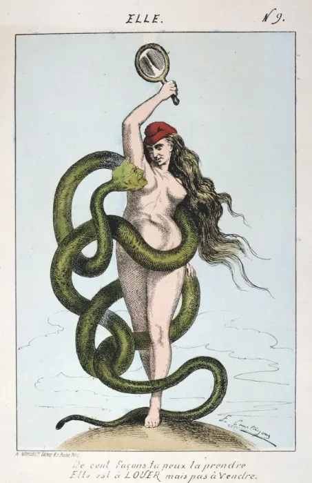 Framed Print : Elle 1871. Cartoon depicting an allegorical figure representing the Paris Framed Print : Elle 1871. Cartoon depicting an allegorical figure representing the Paris