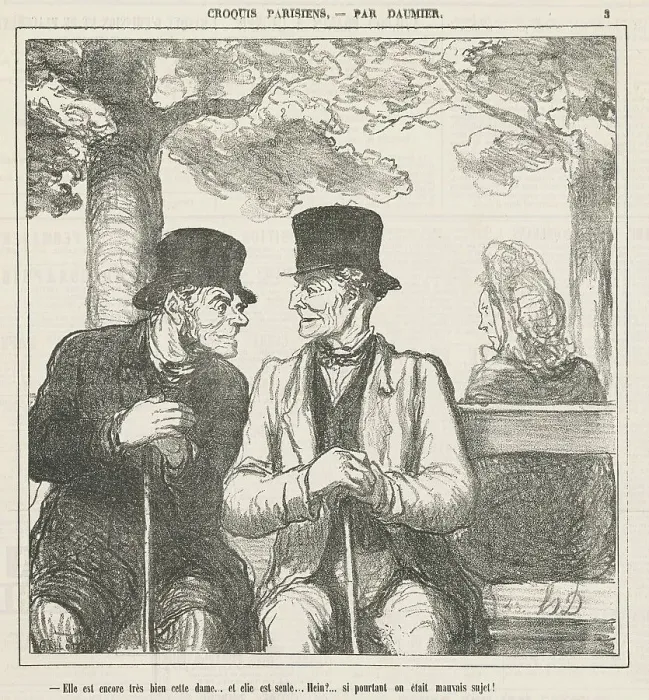 Framed Print : Elle est encore très bien, cette dame... 19th century. Creator: Honore Daumier Framed Print : Elle est encore très bien, cette dame... 19th century. Creator: Honore Daumier
