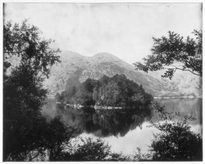 Framed Print : Ellens Isle, Loch Katrine, Scotland, late 19th century. Artist: John L Stoddard Framed Print : Ellens Isle, Loch Katrine, Scotland, late 19th century. Artist: John L Stoddard