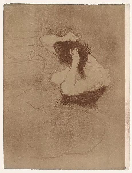 Elles: Woman Combing Her Hair, 1896. Creator: Henri de Toulouse-Lautrec (French, 1864-1901)