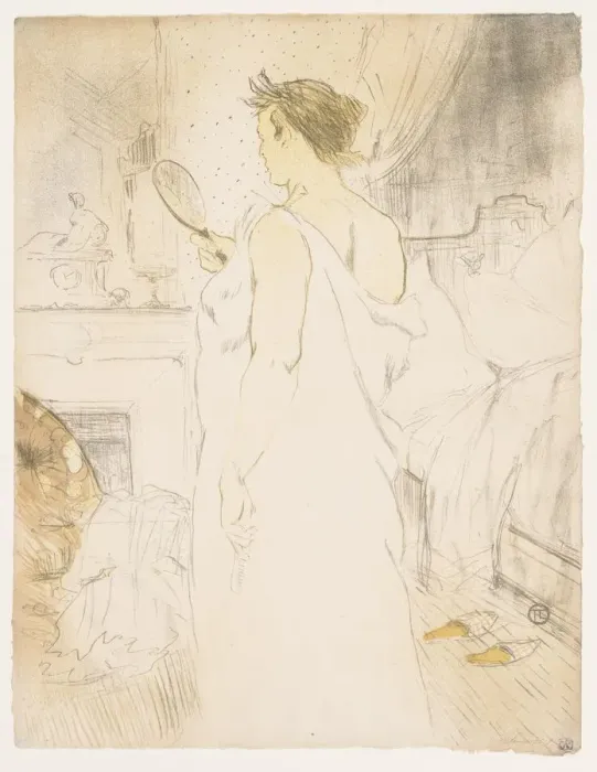 Framed Print : Elles: Woman with a Hand Mirror, 1896. Creator: Henri de Toulouse-Lautrec (French, 1864-1901) Framed Print : Elles: Woman with a Hand Mirror, 1896. Creator: Henri de Toulouse-Lautrec (French, 1864-1901)