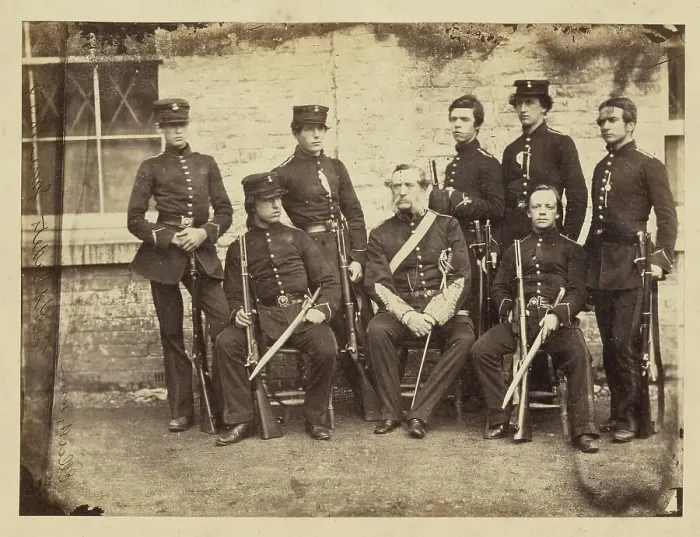 Framed Print : Elliott's Term, The Old Cadets, 1859. Creator: Unknown Framed Print : Elliott's Term, The Old Cadets, 1859. Creator: Unknown