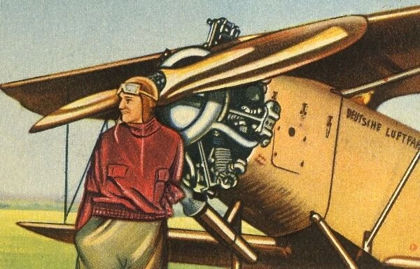 Elly Beinhorn with her plane, 1932. Creator: Unknown