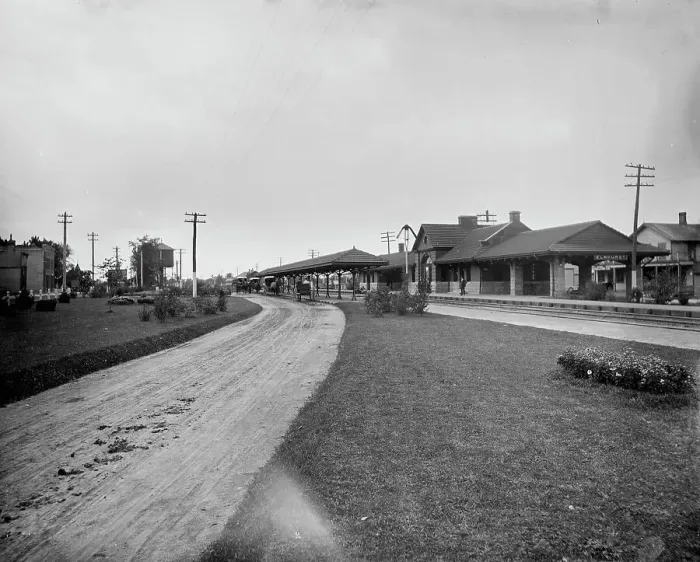 Framed Print : Elmhurst, Ill. C. & N.W. Ry. [Chicago and North Western Railway] Station, between 1880 and 1899. Creator: Unknown. Elmhurst, Ill. C. & N.W. Ry. [Chicago and North Western Railway] Station, between 1880 and 1899. Creator: Unknown