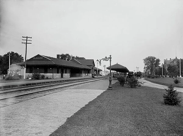 Elmhurst, Ill. Chicago & North-Western Ry. station, between 1880 and 1899. Creator: Unknown. Elmhurst, Ill. Chicago & North-Western Ry. station, between 1880 and 1899. Creator: Unknown