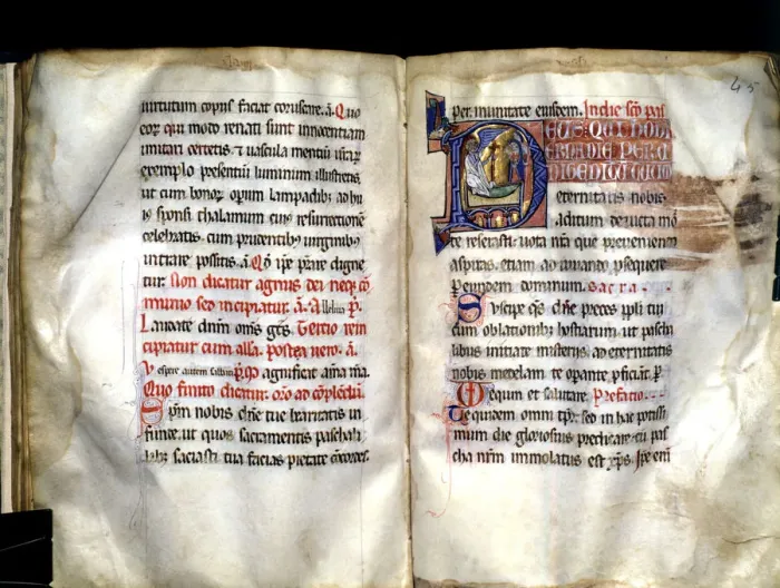 Framed Print : Elna episcopal Sacramentary, manuscript on parchment made?? probably in the scriptorium Framed Print : Elna episcopal Sacramentary, manuscript on parchment made?? probably in the scriptorium
