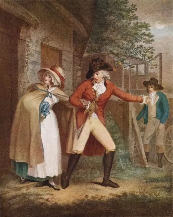 Framed Print : The Elopement: Laetitia (Lydia) seduced from her Friends under a promise of Marriage, 1789), 1925 Framed Print : The Elopement: Laetitia (Lydia) seduced from her Friends under a promise of Marriage, 1789), 1925