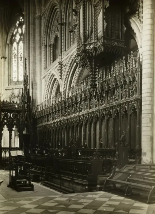 Framed Print : Ely Cathedral: Choir Stalls, 1891. Creator: Frederick Henry Evans Framed Print : Ely Cathedral: Choir Stalls, 1891. Creator: Frederick Henry Evans
