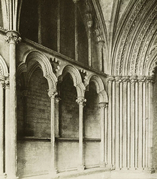 Ely Cathedral: Galilee Porch, details, c. 1891. Creator: Frederick Henry Evans