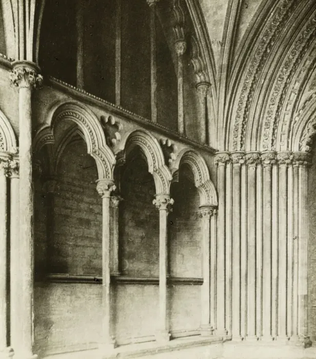 Framed Print : Ely Cathedral: Galilee Porch, details, c. 1891. Creator: Frederick Henry Evans Framed Print : Ely Cathedral: Galilee Porch, details, c. 1891. Creator: Frederick Henry Evans