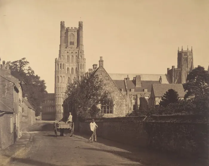 Framed Print : Ely Cathedral, from the Grammar School, 1857. Creator: Roger Fenton Framed Print : Ely Cathedral, from the Grammar School, 1857. Creator: Roger Fenton