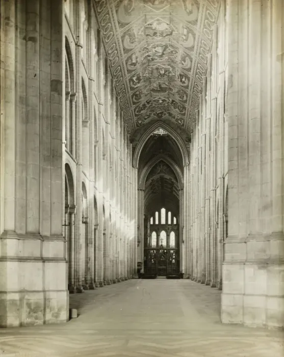 Framed Print : Ely Cathedral: Nave from Porch Door, 1891. Creator: Frederick Henry Evans Framed Print : Ely Cathedral: Nave from Porch Door, 1891. Creator: Frederick Henry Evans