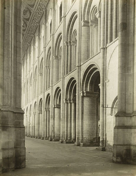 Ely Cathedral: Nave from under West Tower, c. 1891. Creator: Frederick Henry Evans