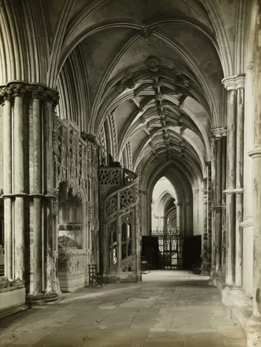 Framed Print : Ely Cathedral: North Choir Aisle to West, 1891. Creator: Frederick Henry Evans Framed Print : Ely Cathedral: North Choir Aisle to West, 1891. Creator: Frederick Henry Evans