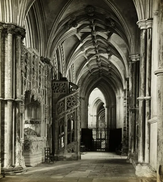 Framed Print : Ely Cathedral: North Choir Aisle to West, 1891. Creator: Frederick Henry Evans Framed Print : Ely Cathedral: North Choir Aisle to West, 1891. Creator: Frederick Henry Evans