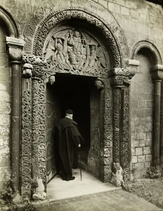 Framed Print : Ely Cathedral: Priors Door, with Bedesman, 1891. Creator: Frederick Henry Evans