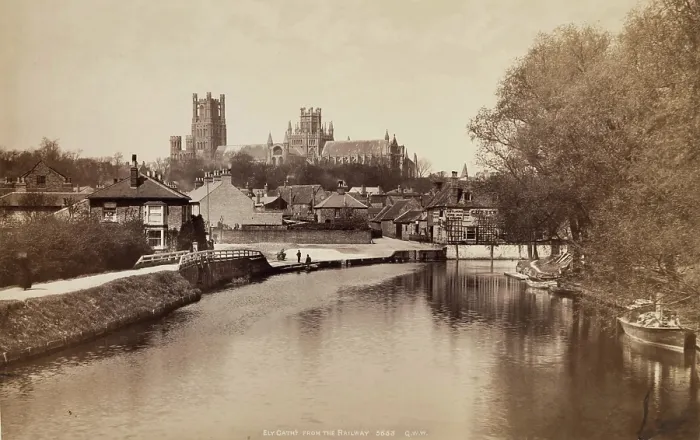 Framed Print : Ely Cathedral from the Railway, between 1870 and 1880. Creator: George Washington Wilson Framed Print : Ely Cathedral from the Railway, between 1870 and 1880. Creator: George Washington Wilson