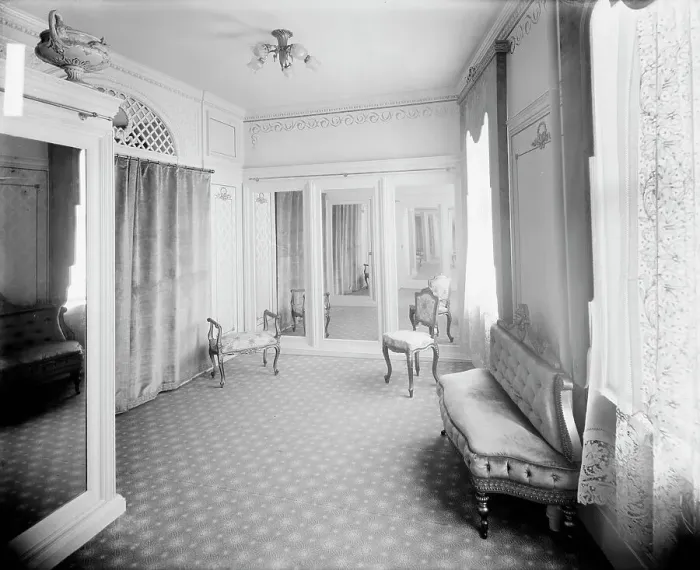 Framed Print : E.M. Bigsby Co. show rooms, French room, between 1900 and 1915. Creator: Unknown Framed Print : E.M. Bigsby Co. show rooms, French room, between 1900 and 1915. Creator: Unknown