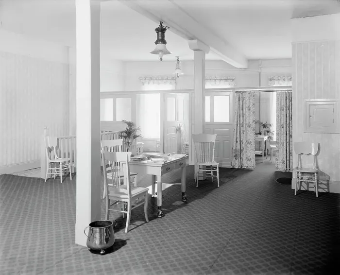 Framed Print : E.M. Bigsby Co. show rooms, restroom, third floor, between 1900 and 1915. Creator: Unknown Framed Print : E.M. Bigsby Co. show rooms, restroom, third floor, between 1900 and 1915. Creator: Unknown
