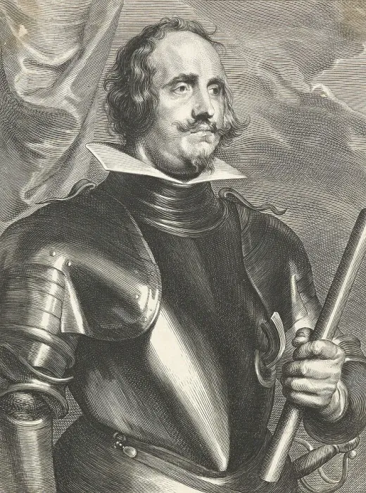 Framed Print : Emanuel Frockas, Count of Feria. From Icones principum virorum ('The Iconography'), before 1641. Creator: Paulus Pontius