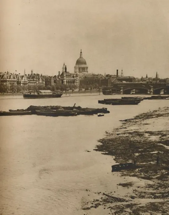 Framed Print : Embankment and Blackfriars from the South End of Waterloo Bridge, c1935. Creator: Donald McLeish Framed Print : Embankment and Blackfriars from the South End of Waterloo Bridge, c1935. Creator: Donald McLeish