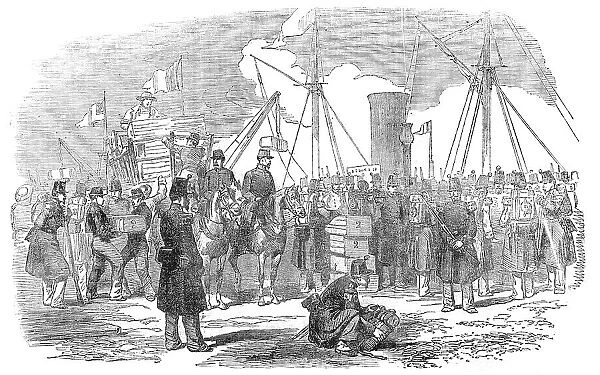 Embarkation of Arms, at Calais, on Friday, 1854. Creator: Unknown