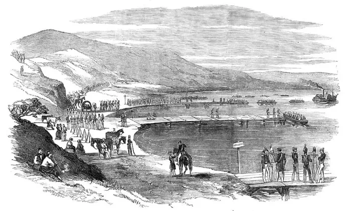 Framed Print : Embarkation of British Troops (Light Division), at Varna, for the Crimea, 1854. Creator: Unknown Framed Print : Embarkation of British Troops (Light Division), at Varna, for the Crimea, 1854. Creator: Unknown