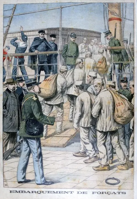 Framed Print : Embarkation of convicts for French Guiana, 1904 Framed Print : Embarkation of convicts for French Guiana, 1904