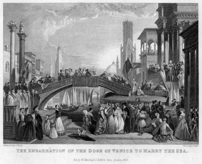Framed Print : The Embarkation of the Doge of Venice to Marry the Sea, 1829. Artist: William Cooke Framed Print : The Embarkation of the Doge of Venice to Marry the Sea, 1829. Artist: William Cooke