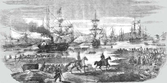 Framed Print : Embarkation of the French Troops at Toulon, 1854. Creator: Unknown Framed Print : Embarkation of the French Troops at Toulon, 1854. Creator: Unknown