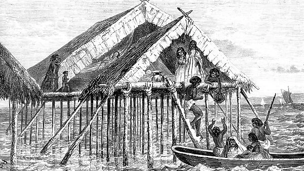 'Embarkation of Guajiros; A Visit to the Guajiro Indians of Maracaibo, Venezuela, 1875. Creator: A Goering