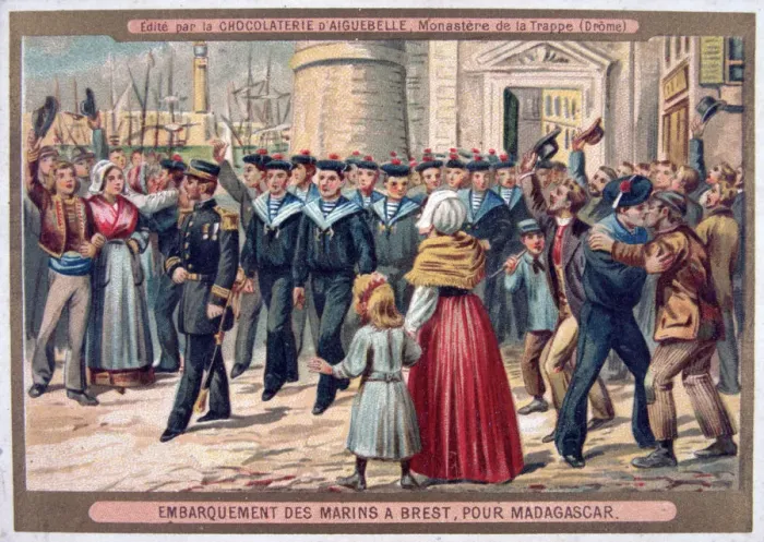 Framed Print : Embarkation of the Marines at Brest for Madagascar, 1883 Framed Print : Embarkation of the Marines at Brest for Madagascar, 1883
