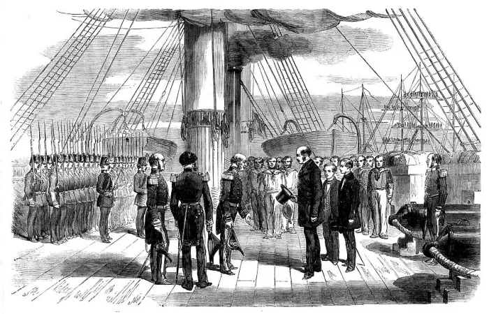 Framed Print : The Embarkation of Prince Alfred on board the Euryalus on Wednesday week, 1858. Creator: Unknown. The Embarkation of Prince Alfred on board the Euryalus on Wednesday week, 1858. Creator: Unknown Framed Print : The Embarkation of Prince Alfred on board the Euryalus on Wednesday week, 1858. Creator: Unknown. The Embarkation of Prince Alfred on board the Euryalus on Wednesday week, 1858. Creator: Unknown