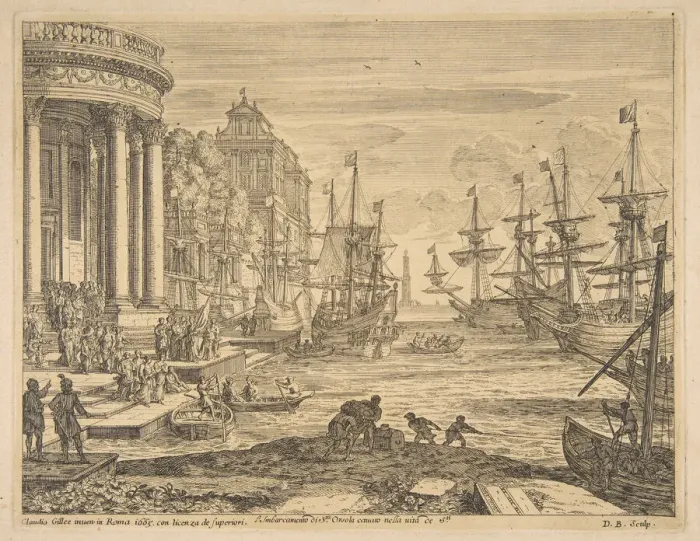 Framed Print : Embarkation of St. Ursula, 1665. Creator: Claude Lorrain Framed Print : Embarkation of St. Ursula, 1665. Creator: Claude Lorrain