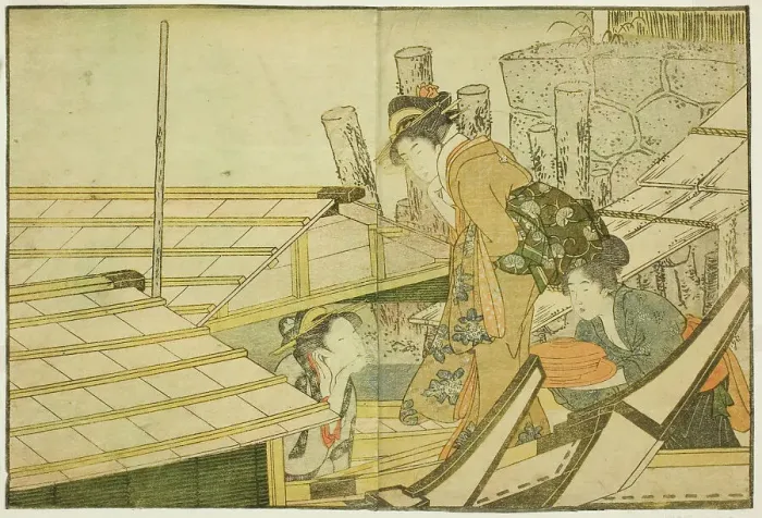 Framed Print : Embarking on Pleasure Boats in Summer, from the illustrated book Picture Book: Flowers of... 1801. Creator: Kitagawa Utamaro. Embarking on Pleasure Boats in Summer, from the illustrated book Picture Book: Flowers of... 1801 Framed Print : Embarking on Pleasure Boats in Summer, from the illustrated book Picture Book: Flowers of... 1801. Creator: Kitagawa Utamaro. Embarking on Pleasure Boats in Summer, from the illustrated book Picture Book: Flowers of... 1801
