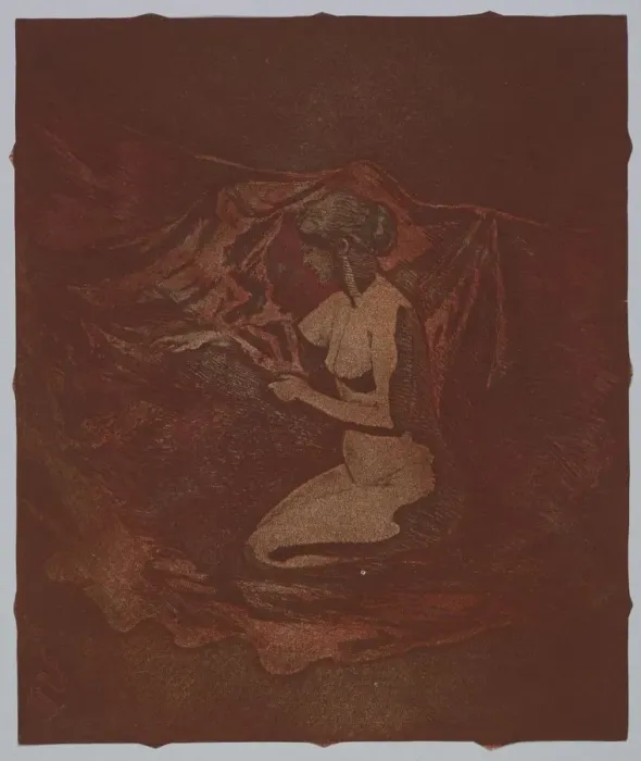 Framed Print : Embers Glow, 1890-1897. Creator: Theodore Roussel (French, 1847-1926) Framed Print : Embers Glow, 1890-1897. Creator: Theodore Roussel (French, 1847-1926)