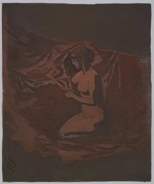 Framed Print : Embers Glow, 1890-1897. Creator: Theodore Roussel (French, 1847-1926) Framed Print : Embers Glow, 1890-1897. Creator: Theodore Roussel (French, 1847-1926)