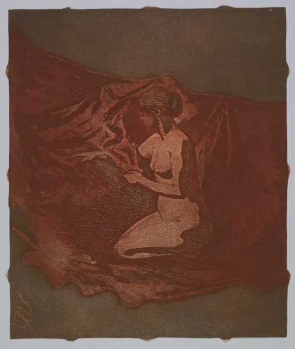 Framed Print : Embers Glow, 1890-1897. Creator: Theodore Roussel (French, 1847-1926) Framed Print : Embers Glow, 1890-1897. Creator: Theodore Roussel (French, 1847-1926)