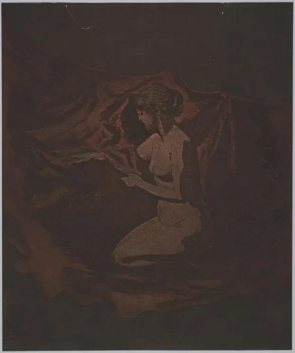 Framed Print : Embers Glow, 1890-1897. Creator: Theodore Roussel (French, 1847-1926) Framed Print : Embers Glow, 1890-1897. Creator: Theodore Roussel (French, 1847-1926)