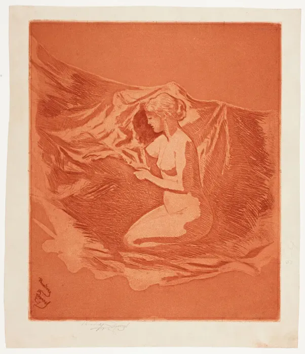 Framed Print : Embers Glow, 1890-97. Creator: Theodore Roussel Framed Print : Embers Glow, 1890-97. Creator: Theodore Roussel