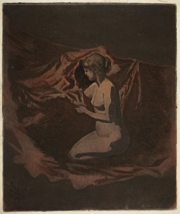 Framed Print : Embers Glow, 1890-97. Creator: Theodore Roussel Framed Print : Embers Glow, 1890-97. Creator: Theodore Roussel