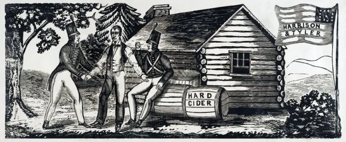 Framed Print : Emblem for the Harrison & Tyler Presidential Campaign in 1840, 1840 Framed Print : Emblem for the Harrison & Tyler Presidential Campaign in 1840, 1840